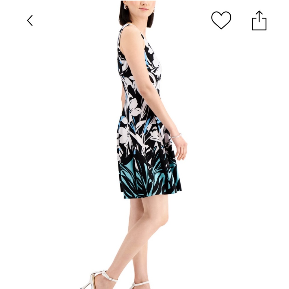 Nine West printed fit & flare Dres New - Picture 6 of 8